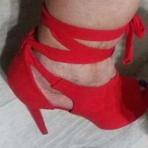 Chic Red Strappy Heels for Women